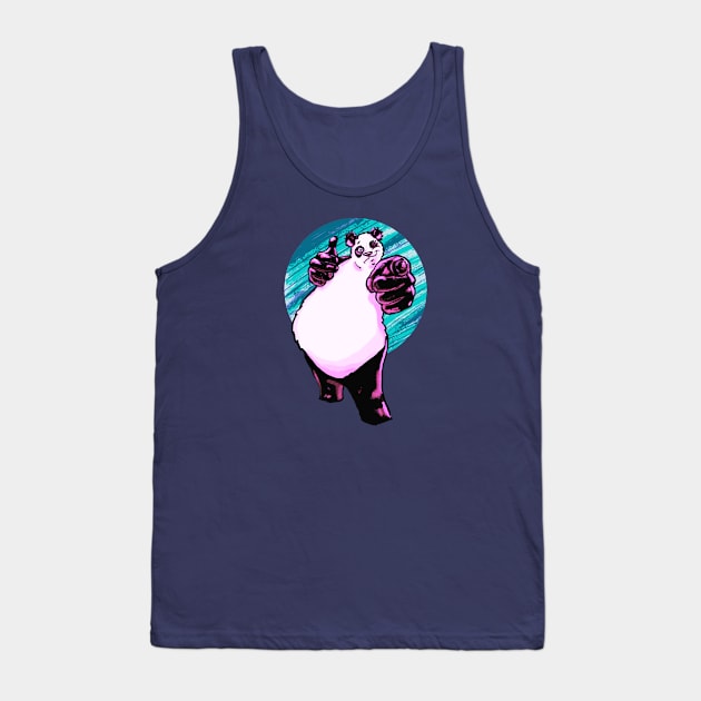 Buddy Panda with Bright Blue Background Tank Top by MSerido